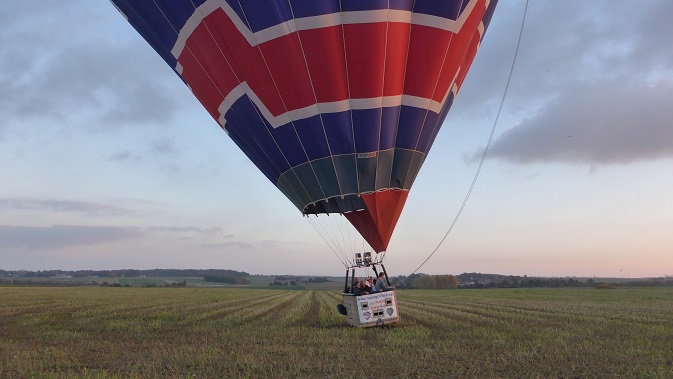 Atterrissage de la montgolfière