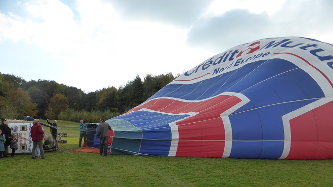 Gonflement de la montgolfière